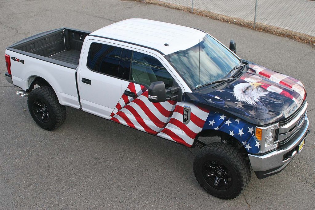 American Flag & Eagle Truck Wrap